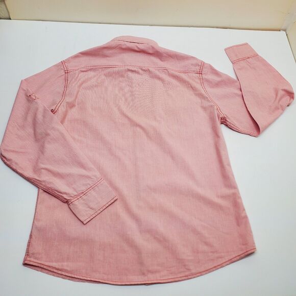 PAPER DENIM & CLOTH Shirt Mens L Red & White Roll Tab Long Sleeve Button Cotton - Picture 2 of 12